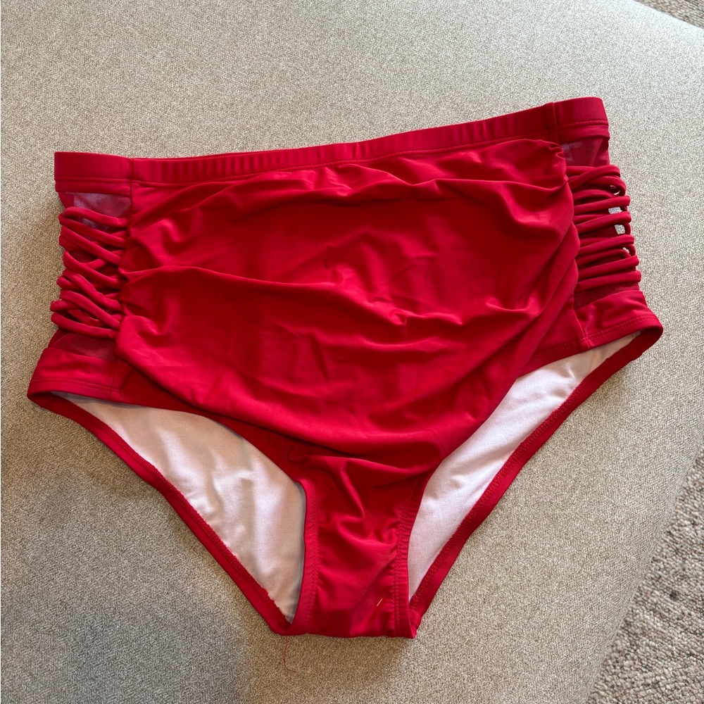 ⭐️NWOT⭐️Red High-Waisted Swim Bottoms